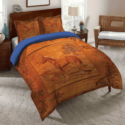 Galloping Horse Queen Size Bedding Set, Colorful Horse King Size Bedding Set, Horse In Motion Soft Duvet Cover Set, Horse Bedding Set, Gifts for Horse
