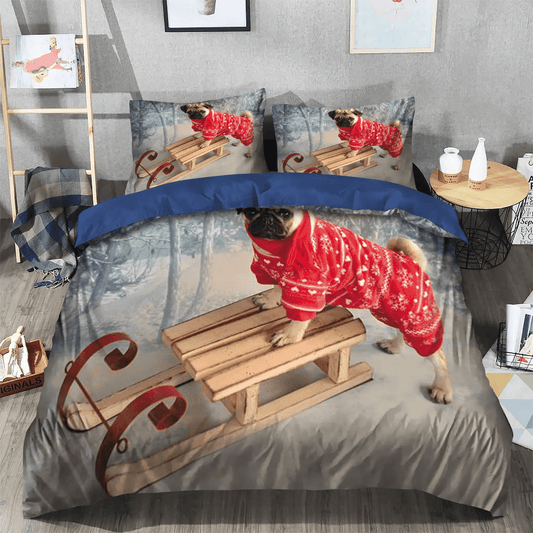 Funny Pug Dog Bedding set, Pug Lover King Size Bedding Set, Pug Soft Duvet Cover Set, Pug NTNA Bedding Set, Gifts for Pug