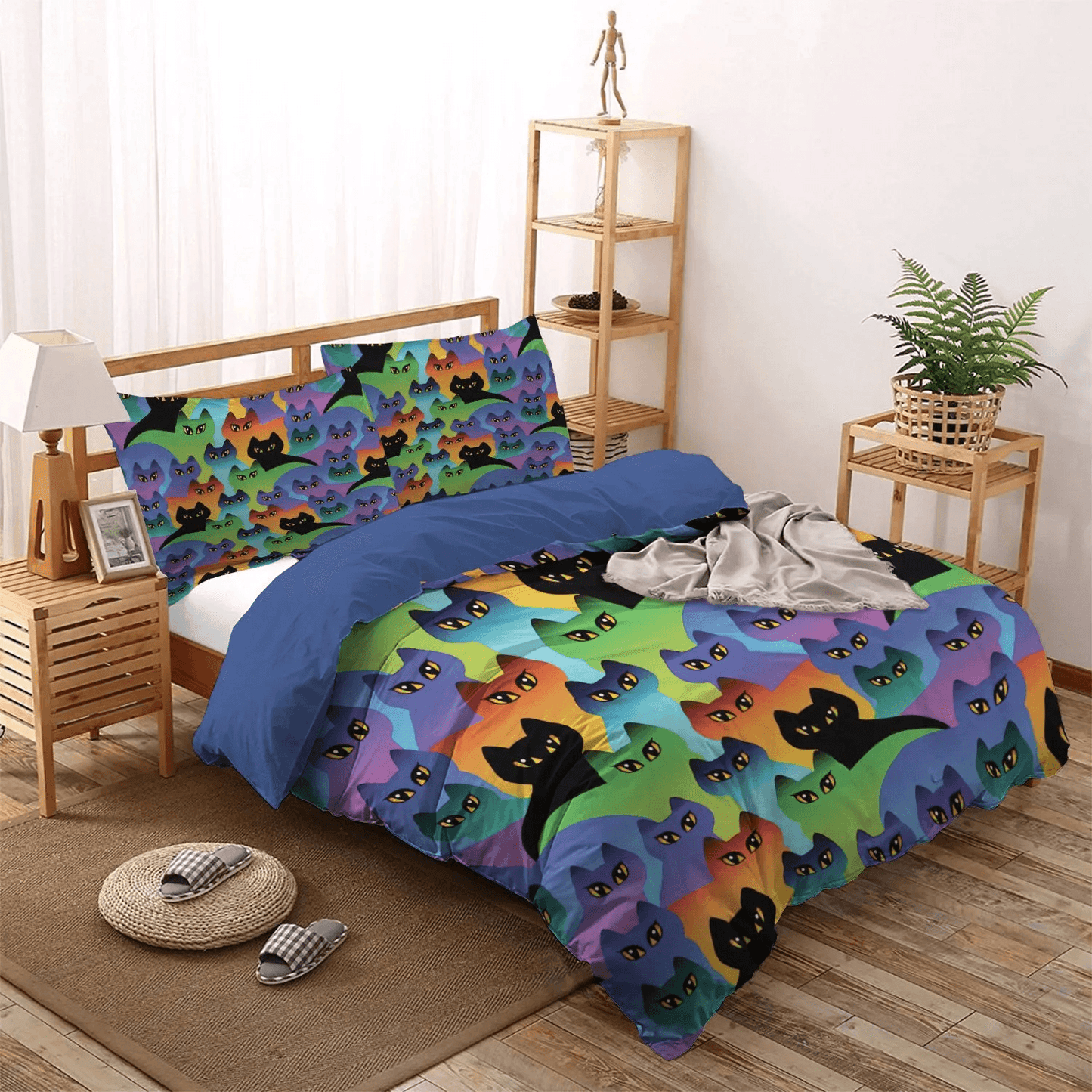Cat Paw King Size Bedding Set, Cat Tracks Soft Duvet Cover Set, Cat Queen Size Bedding Set, Cat LTTL Bedding Set, Gifts for Cat