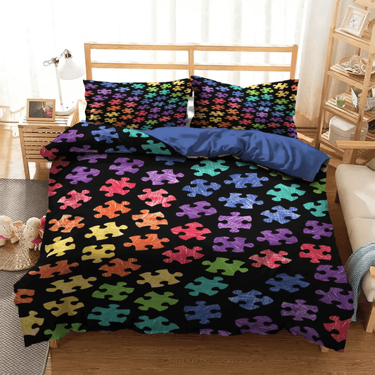 Autism Mom King Size Bedding Set, Autism Queen Size Bedding Set, Autism Awareness Soft Duvet Cover Set, Autism Bedding Set, Gifts for Autism