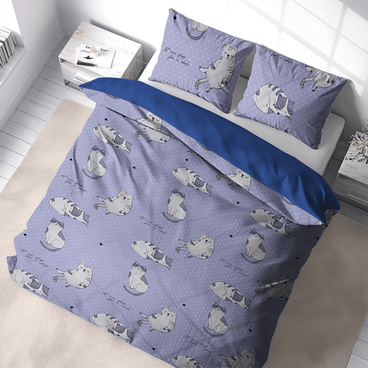 Cat Paw Bedding set, Cat Soft Duvet Cover Set, Cat Tracks King Size Bedding Set, Lucky Cat NHM Bedding Set, Gifts for Cat