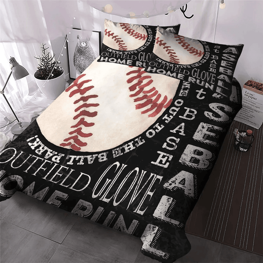 Baseball Queen Size Bedding Set, Hey Batter Batter Baseball Baseball Mom Soft Duvet Cover Set, Baseball Bedding Set, Gifts for Baseball