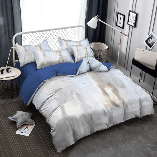 Colorful Horse Soft Duvet Cover Set, Horse King Size Bedding Set, Abstract Horse Queen Size Bedding Set, White Horse Bedding Set, Gifts for Horse