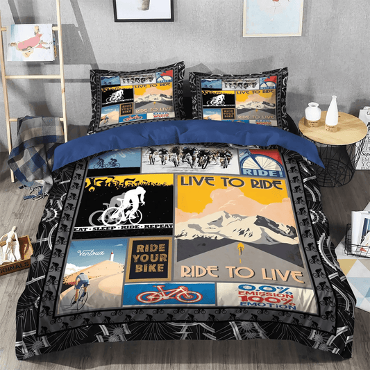 Cycling Queen Size Bedding Set, Cycling Octopus Soft Duvet Cover Set, Cycling Bedding Set, Gifts for Cycling