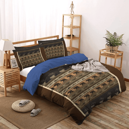 Blue Cat Lodge Bedding set, Lodge King Size Bedding Set, Live Love Lodge Soft Duvet Cover Set, Croscill Caribou Lodge NHM Bedding Set, Gifts for Lodge