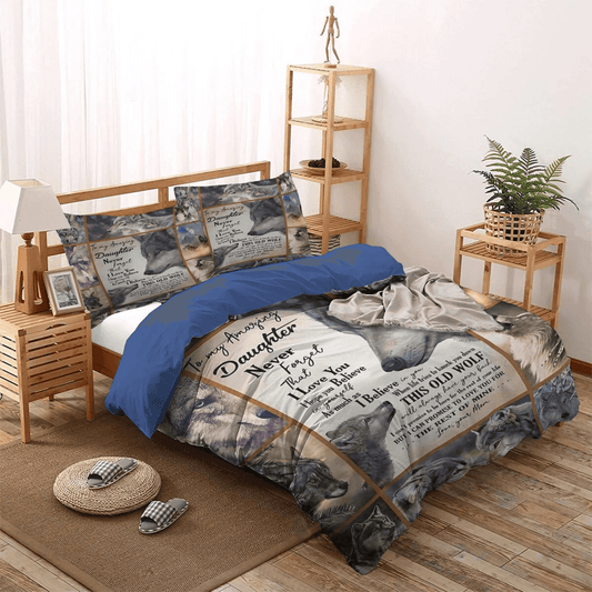 Giraffes Make My Daughter Happy Bedding set, Daughters Soft Duvet Cover Set, To My Amazing Daughter Bedding Set, Gifts for Daughter