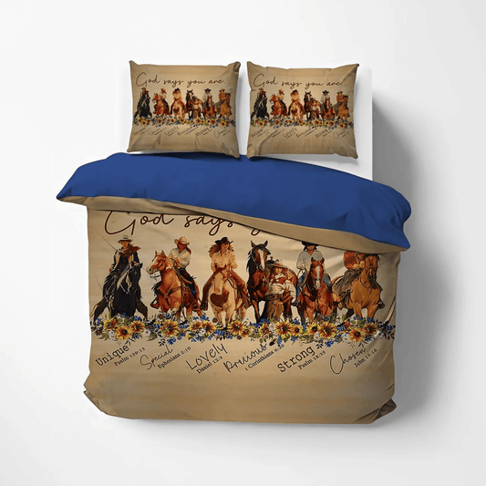 Golden Retriever Dog Bedding set, Cowboy Love Soft Duvet Cover Set, Golden Cowboys Soft Duvet Cover Set, Gifts for Cowboy