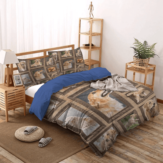 Golden Retriever Soft Duvet Cover Set, Golden Retrieve Mom King Size Bedding Set, D Golden Retriever Bedding Set, Gifts for Golden Retriever
