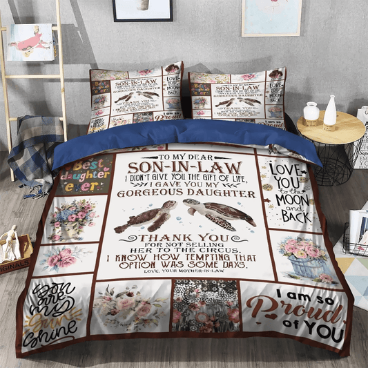 Funny Son Bedding set, Awesome Son Soft Duvet Cover Set, Son Queen Size Bedding Set, To My Son In Law Bedding Set, Gifts for Son