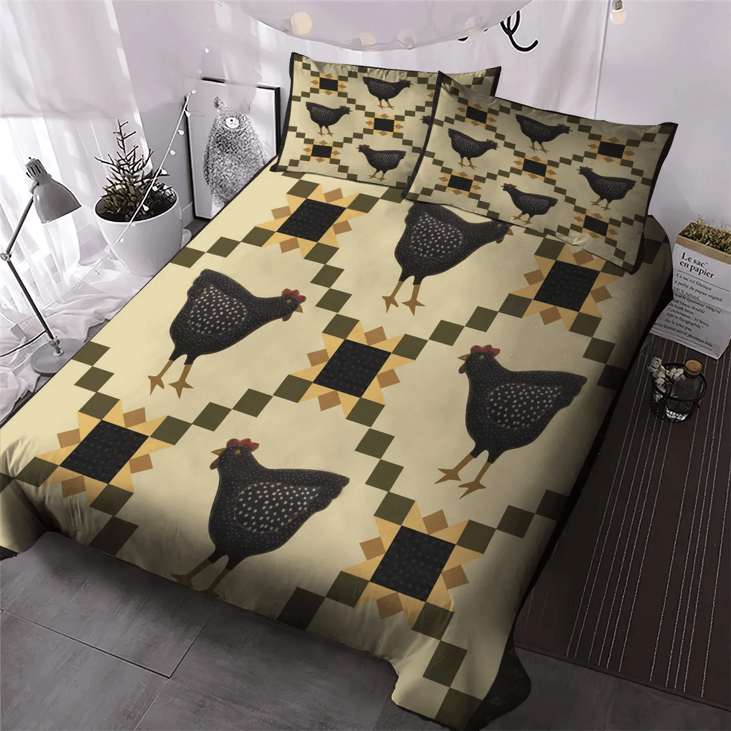 Chicken Mom Soft Duvet Cover Set, Chicken Farmer King Size Bedding Set, Chicken Dandel Queen Size Bedding Set, Chicken Bedding Set, Gifts for Chicken