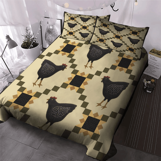 Chicken Mom Soft Duvet Cover Set, Chicken Farmer King Size Bedding Set, Chicken Dandel Queen Size Bedding Set, Chicken Bedding Set, Gifts for Chicken