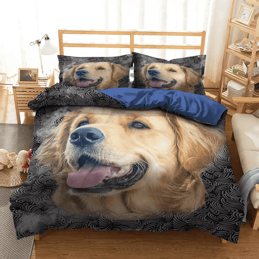 Golden Retriever Soft Duvet Cover Set, Golden Retrieve Mom Queen Size Bedding Set, Eti Golden Retriever NHM Bedding Set, Gifts for Golden Retriever
