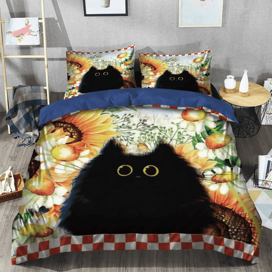 Black Cat Soft Duvet Cover Set, Black Cat Nsn Transparent Bedding set, Black Cat NTNA Bedding Set, Gifts for Black Cat