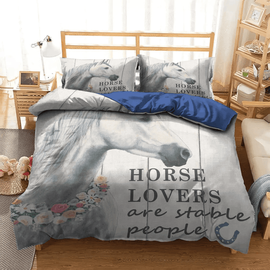 Colorful Horse Queen Size Bedding Set, Horse Running King Size Bedding Set, Abstract Horse Soft Duvet Cover Set, Horse Bedding Set, Gifts for Horse