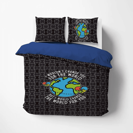 Autism Lips Bedding set, Autism Mom Soft Duvet Cover Set, Autism Personalized Autism PTS Bedding Set, Gifts for Autism