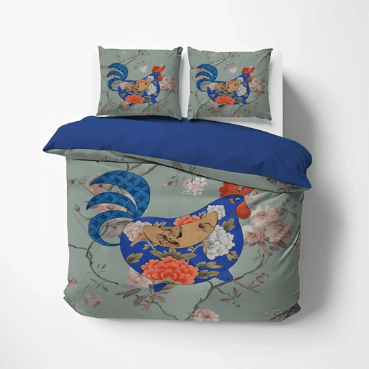 Chicken Soft Duvet Cover Set, Cute Chicken Queen Size Bedding Set, Chicken Mom King Size Bedding Set, Chicken Bedding Set, Gifts for Chicken