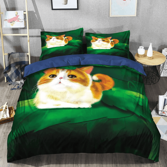 Cat Queen Size Bedding Set, Cat Tracks Soft Duvet Cover Set, Cat Paw Bedding set, Cat Bedding Set, Gifts for Cat
