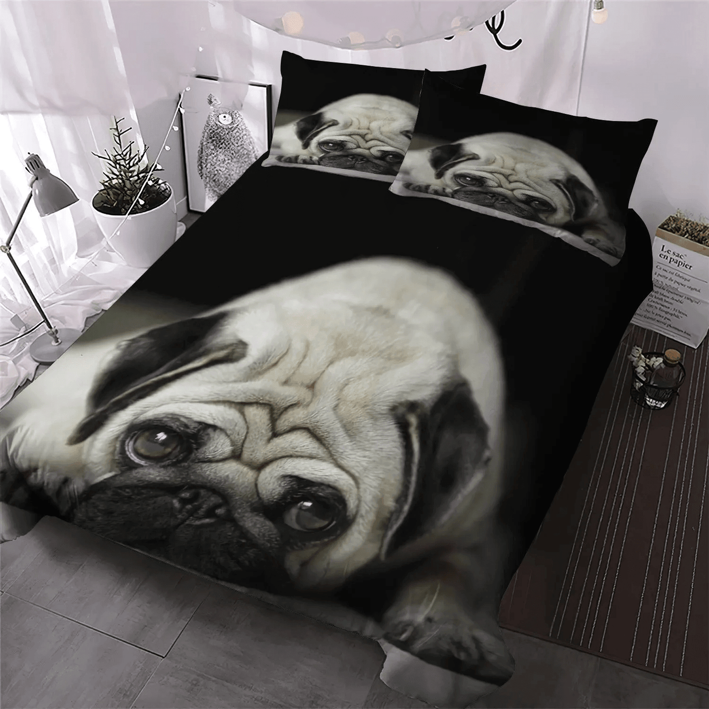 Chibi Dog Chibi Dog Chibi Dog Chibi Dog King Size Bedding Set, Doggo Soft Duvet Cover Set, Dog Bedding set, D Cute Dog NHM Bedding Set, Gifts for Dog