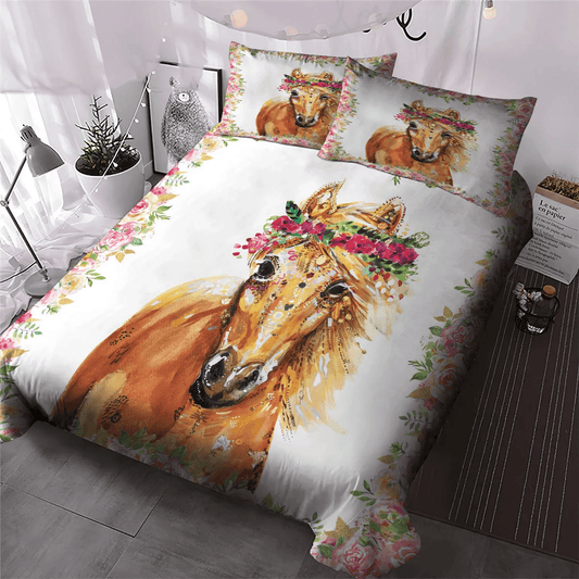 Galloping Horse Soft Duvet Cover Set, Horse In Motion Bedding set, Horse King Size Bedding Set, Beautiful Horse Bedding Set, Gifts for Horse