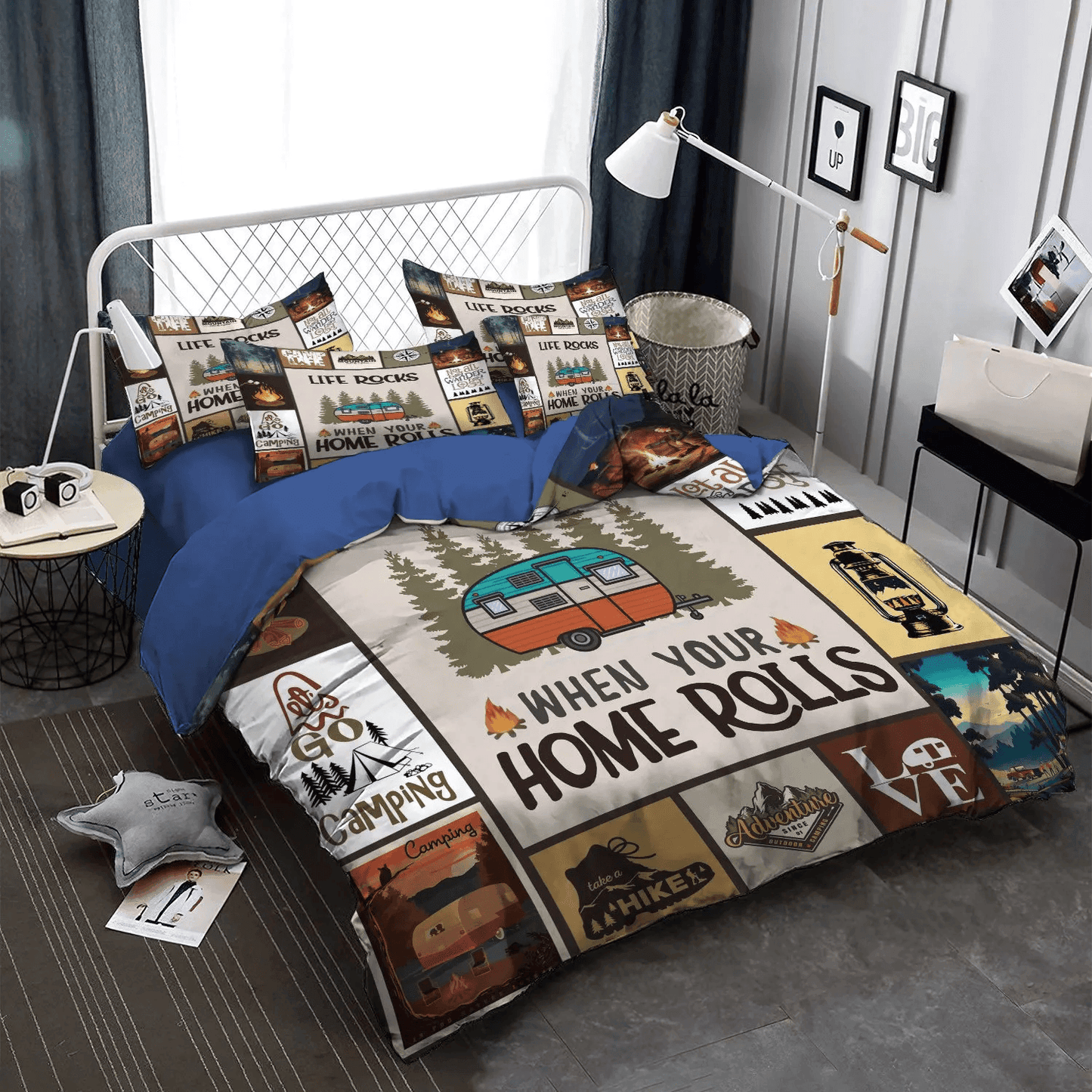 Camping Soft Duvet Cover Set, The Sassy Camper Hologra Bedding set, Camping PTS Bedding Set, Gifts for Camping