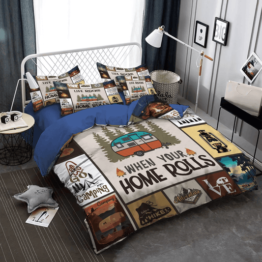 Camping Soft Duvet Cover Set, The Sassy Camper Hologra Bedding set, Camping PTS Bedding Set, Gifts for Camping