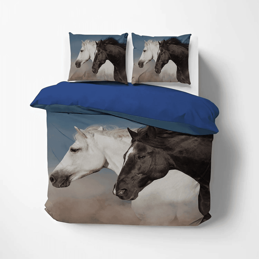 Galloping Horse Queen Size Bedding Set, Abstract Horse Bedding set, Horse Running Soft Duvet Cover Set, Horse Ver DNT Bedding Set, Gifts for Horse