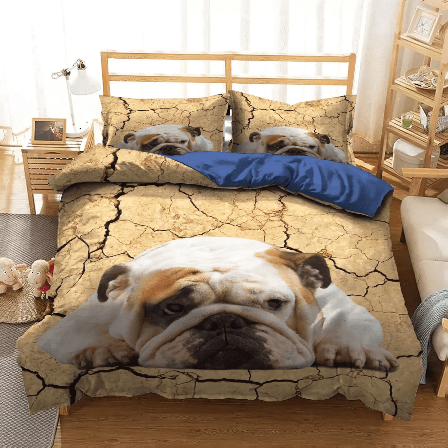 Bulldog Bedding set, Dog Lover Soft Duvet Cover Set, English Bulldog King Size Bedding Set, Bulldog Adorable NHM Bedding Set, Gifts for Bulldog
