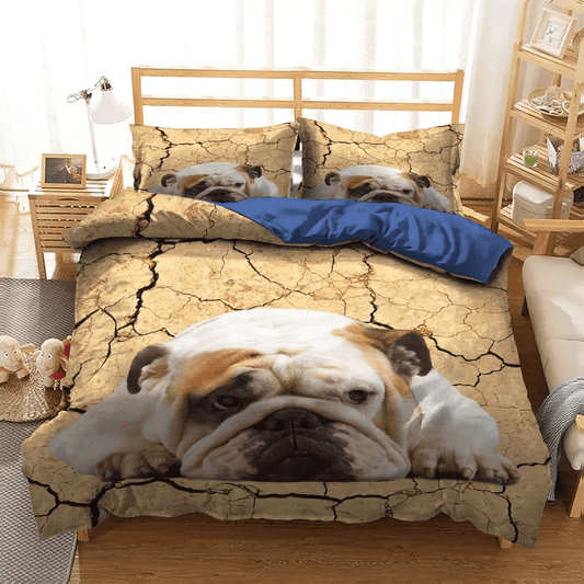 Bulldog Bedding set, Dog Lover Soft Duvet Cover Set, English Bulldog King Size Bedding Set, Bulldog Adorable NHM Bedding Set, Gifts for Bulldog