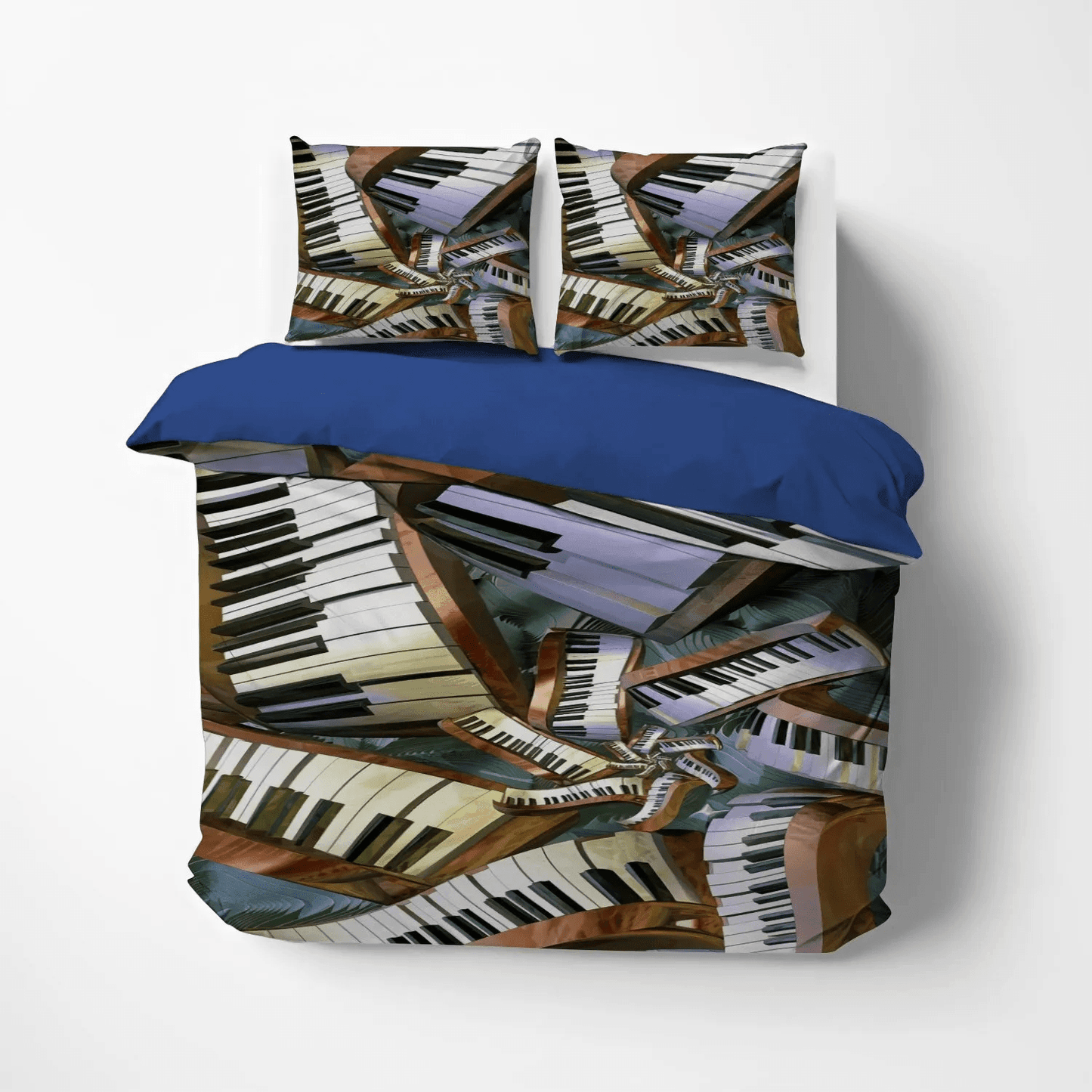Cat Playing Piano Lovers Soft Duvet Cover Set, Cat Playing Piano King Size Bedding Set, Piano Cat Idea Bedding set, Piano Bedding Set, Gifts for Piano