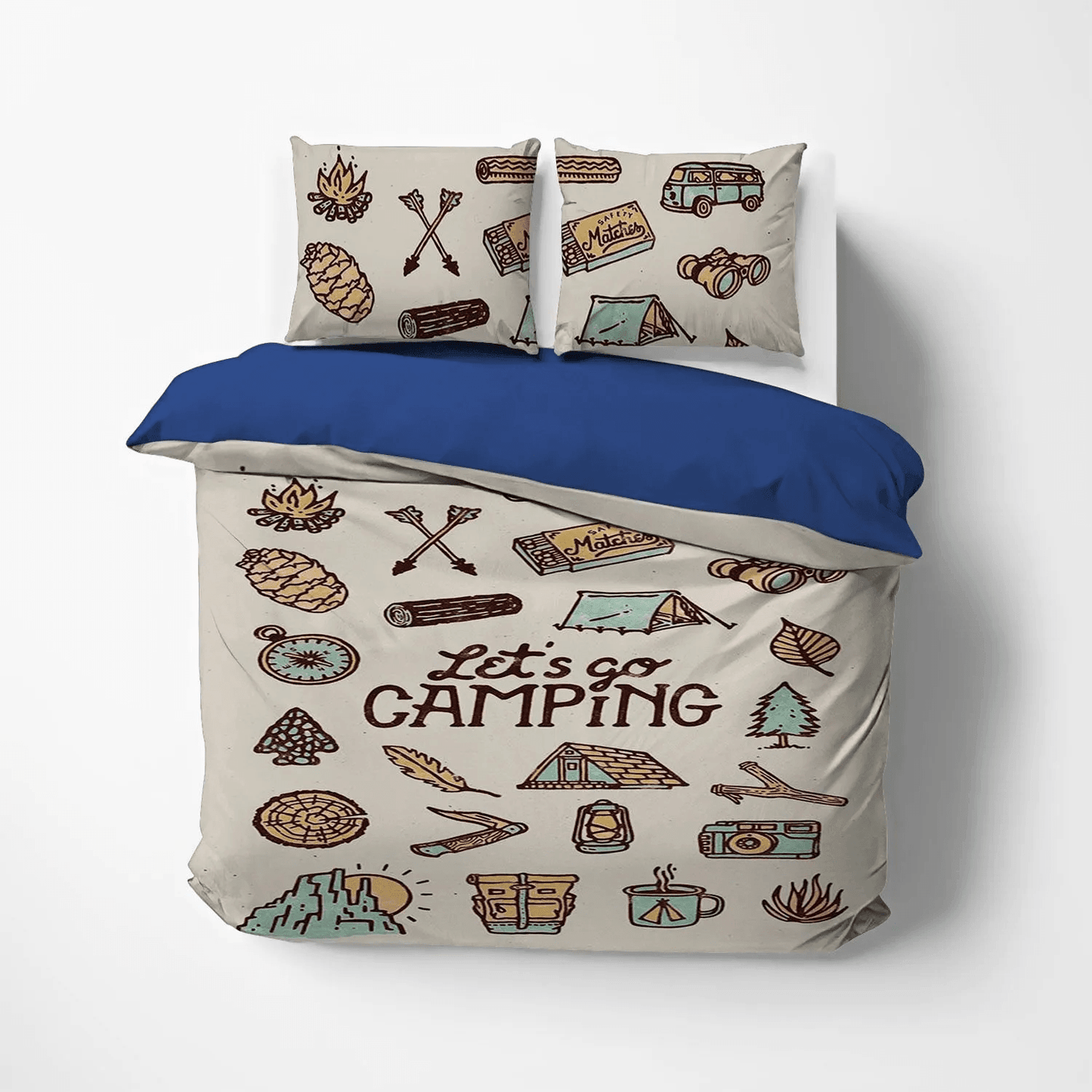 Camping Matching Bedding set, The Sassy Camper Hologra Soft Duvet Cover Set, Camping Let_S Go Httien Paviet Bedding Set, Gifts for Camping
