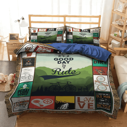 Cycling Octopus Long Sleeve Queen Size Bedding Set, Cycling Soft Duvet Cover Set, Cycling Life Behind Bars Bedding Set, Gifts for Cycling