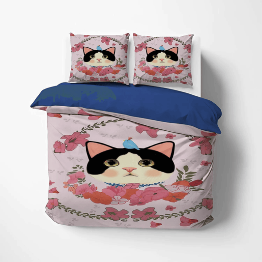 Cat Tracks Queen Size Bedding Set, Cat Paw Soft Duvet Cover Set, Cat King Size Bedding Set, Cat PTS Bedding Set, Gifts for Cat