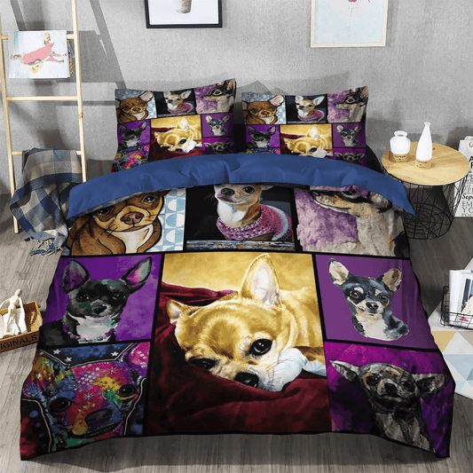 Chihuahua Owner Soft Duvet Cover Set, Chihuahua Dog Lover Bedding set, Chihuahua King Size Bedding Set, Chihuahua Bedding Set, Gifts for Chihuahua
