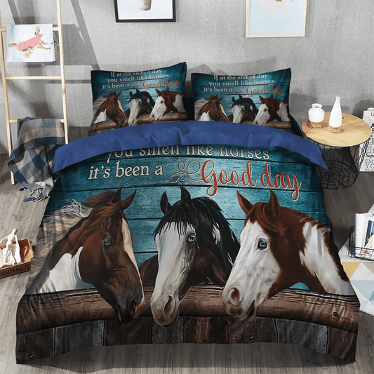 Colorful Horse Soft Duvet Cover Set, Horse In Motion Queen Size Bedding Set, Horse Bedding set, Horse Bedding Set, Gifts for Horse