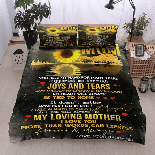 Personalized 3-piece Duvet Cover Bedding Set  Sunflower To My Mom Love Your Daughter Bedding Set