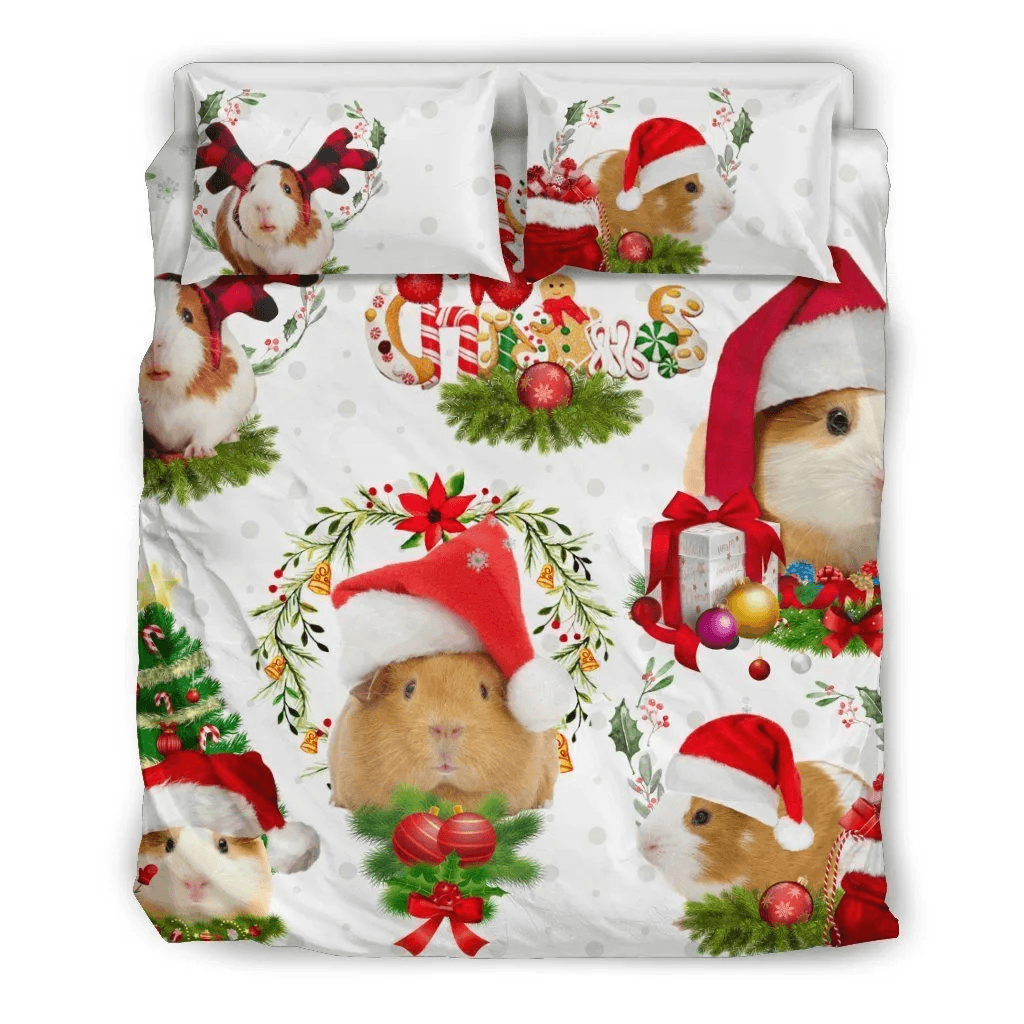 Personalized 3-piece Duvet Cover Bedding Set  Christmas Guinea Pig Cl04100062Mdb Bedding Set