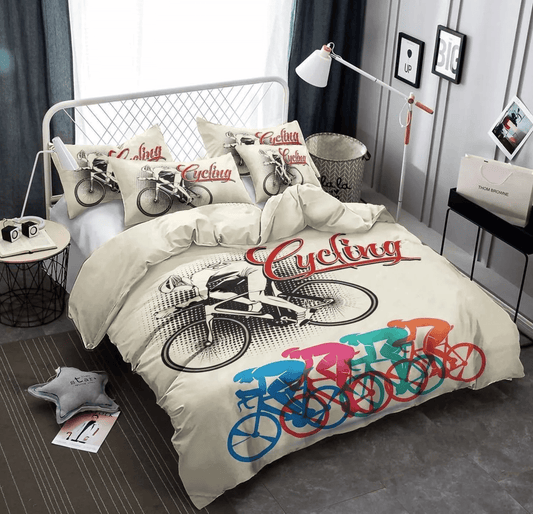 Cycling Bed Sheets Spread Comforter Duvet Cover Bedding Set