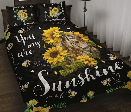 Personalized 3-piece Duvet Cover Bedding Set  Sunflower Horse Bedding Set