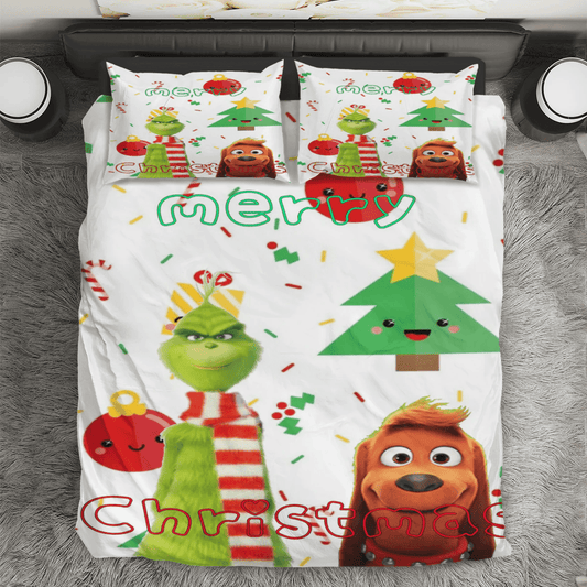 The Grinch Christmas Grinch Max 10 3PCS Bedding Set Duvet Cover And Pillow Cases Gift For Fan