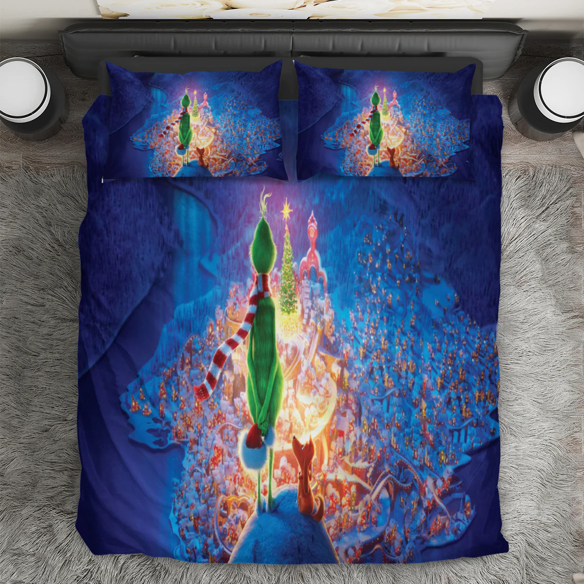 The Grinch Christmas Grinch Max 1 3PCS Bedding Set Duvet Cover And Pillow Cases Gift For Fan