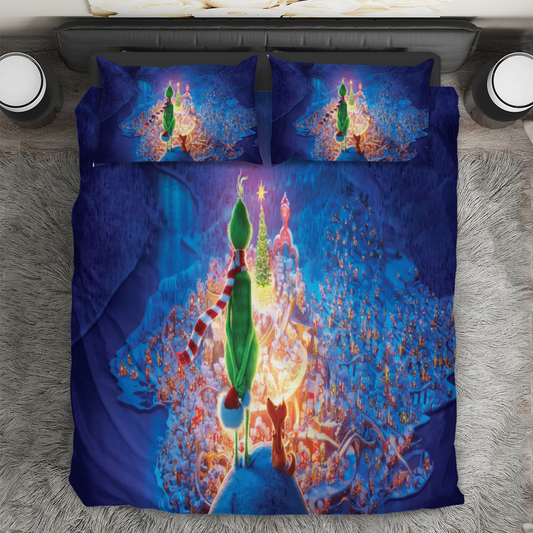 The Grinch Christmas Grinch Max 1 3PCS Bedding Set Duvet Cover And Pillow Cases Gift For Fan