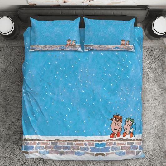 Peanut Christmas Charlie 3 3PCS Bedding Set Duvet Cover And Pillow Cases Gift For Fan