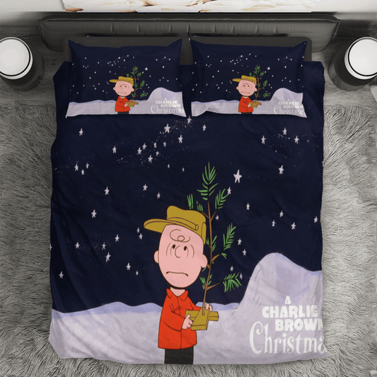Peanut Christmas Charlie 2 3PCS Bedding Set Duvet Cover And Pillow Cases Gift For Fan