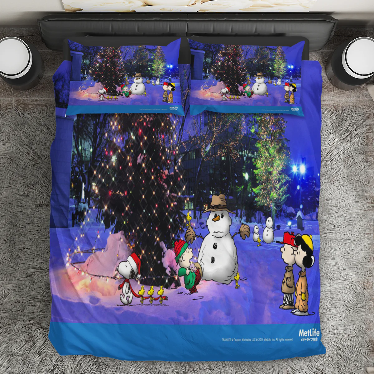 Peanut Christmas Snoopy And Friends 6 3PCS Bedding Set Duvet Cover And Pillow Cases Gift For Fan