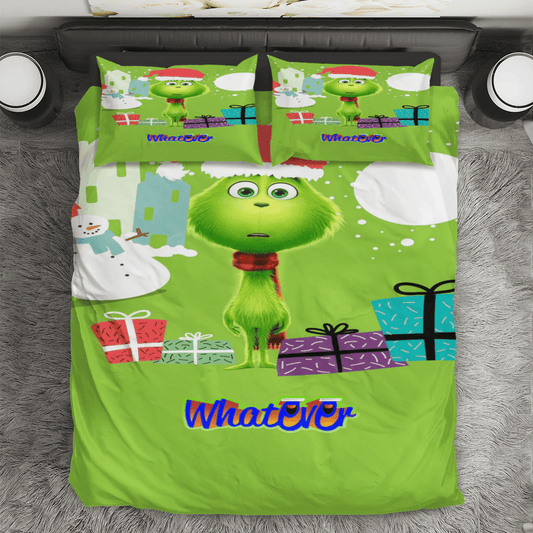 The Grinch Christmas Grinch Green 2 3PCS Bedding Set Duvet Cover And Pillow Cases Gift For Fan