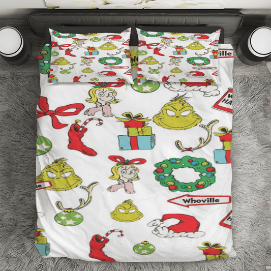 The Grinch Christmas Grinch Cindy Lou Who 1 3PCS Bedding Set Duvet Cover And Pillow Cases Gift For Fan