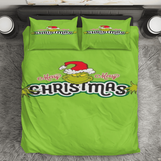 The Grinch Christmas 3 3PCS Bedding Set Duvet Cover And Pillow Cases Gift For Fan