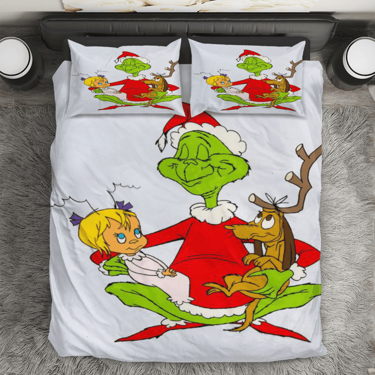 The Grinch Christmas Grinch Cindy Lou Who 3 3PCS Bedding Set Duvet Cover And Pillow Cases Gift For Fan