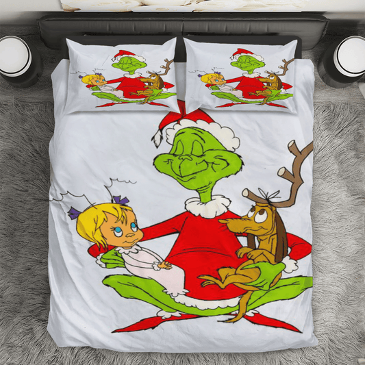 The Grinch Christmas Grinch Cindy Lou Who 3 3PCS Bedding Set Duvet Cover And Pillow Cases Gift For Fan