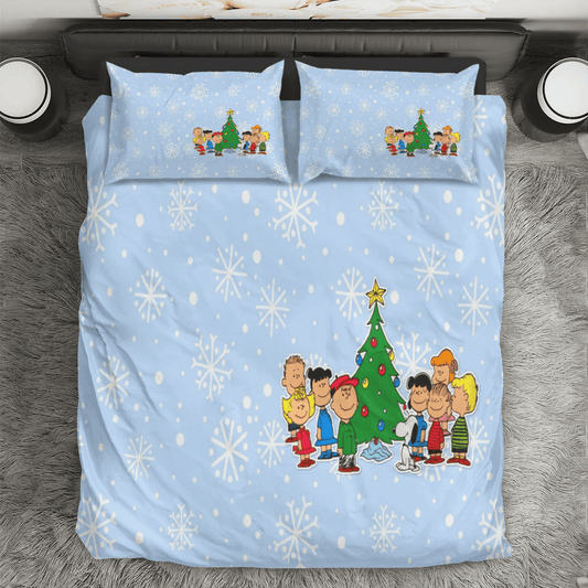 Peanut Christmas Snoopy And Friends 5 3PCS Bedding Set Duvet Cover And Pillow Cases Gift For Fan